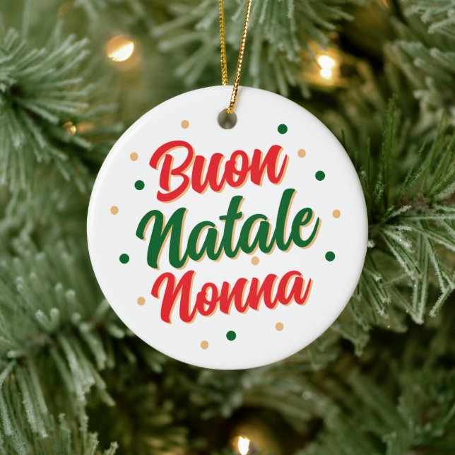 Personalized Buon Natale Nonna  Julgransprydnad Keramik (Träd)