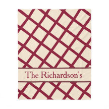 Personalized Burgundy Cream Lattice Elegant Chic