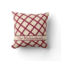 Personalized Burgundy Cream Lattice Elegant Chic