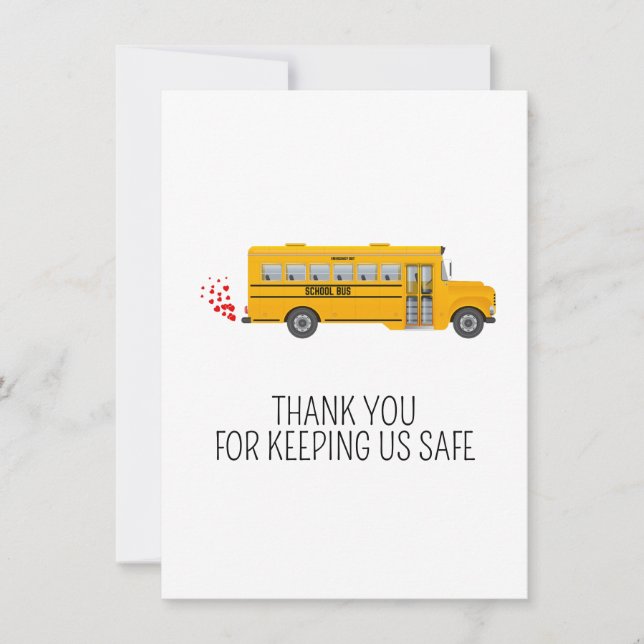 Personalized Bus Driver Appreciation Thank You Tack Kort (Framsida)