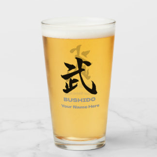 Personalized BUSHIDO 武 Kanji Beer Mug Glaskopp