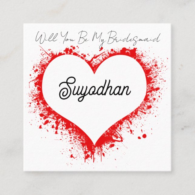 Personalized Business Card Heart Shape design Fyrkantigt Visitkort (Framsida)