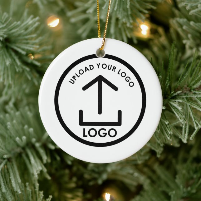 Personalized Business Custom Round Logo Christmas Julgransprydnad Keramik (Träd)