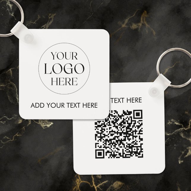 Personalized Business Logo QR Code Modern Employee Nyckelring (In situ)