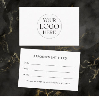 Personalized Business Logo Simple Appointment Card Visitkort