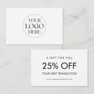 Personalized Business Logo Simple Discount Card Visitkort