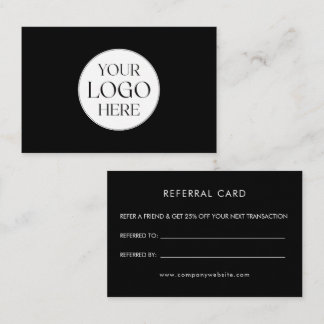 Personalized Business Logo Simple Referral Card Visitkort