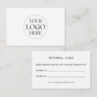 Personalized Business Logo Simple Referral Card Visitkort