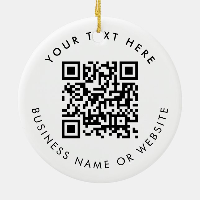 Personalized Business Logo Text QR Code Christmas Julgransprydnad Keramik (Baksidan)