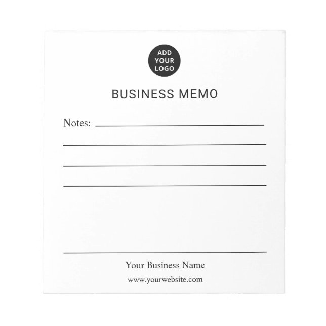 Personalized Business Memo Anteckningsblock (Framsida)