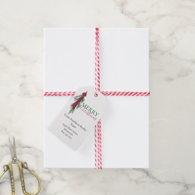 Personalized Business Merry Christmas Gift Tag Presentetikett (Med Snöre)