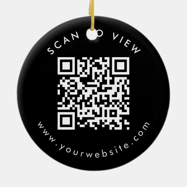 Personalized Business QR Code Website Christmas Julgransprydnad Keramik (Baksidan)