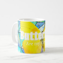 Personalized Butterflies are my theraphy Summer Kaffemugg