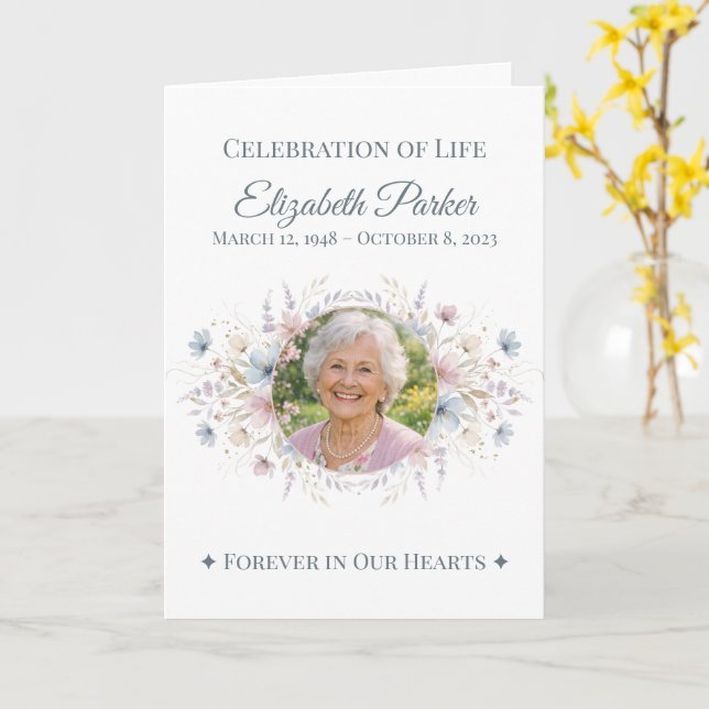 Personalized Butterfly Funeral Program Template (Gul blomma)
