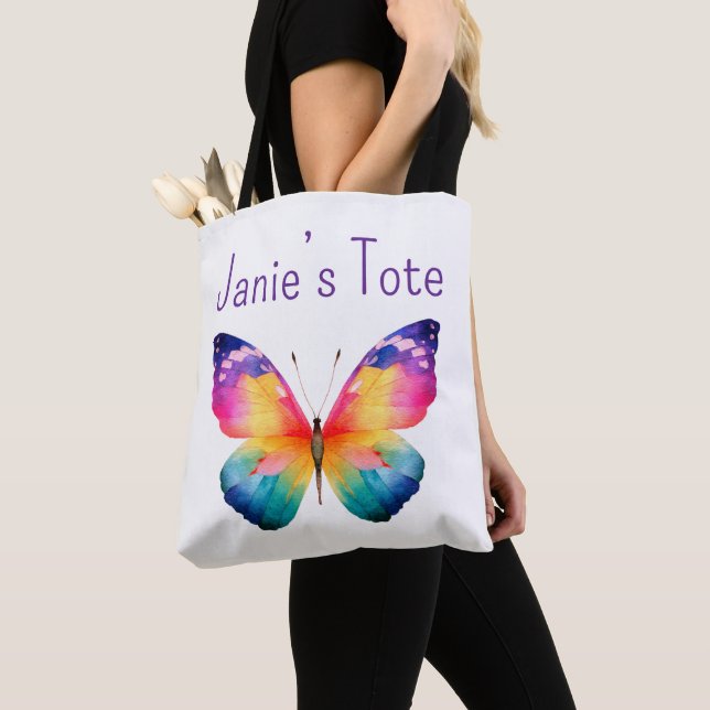 Personalized butterfly tote tygkasse (Närbild)