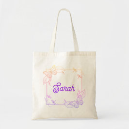 Personalized butterfly tote tygkasse