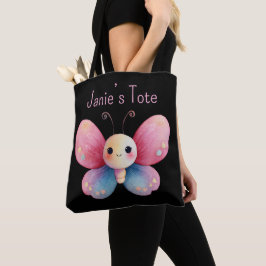 Personalized butterfly tote tygkasse