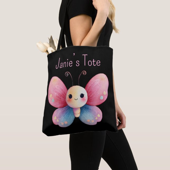 Personalized butterfly tote tygkasse (Närbild)