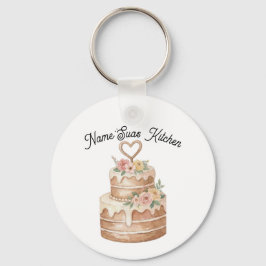 personalized Cake Keychain  Custom Name Baker Gift Nyckelring