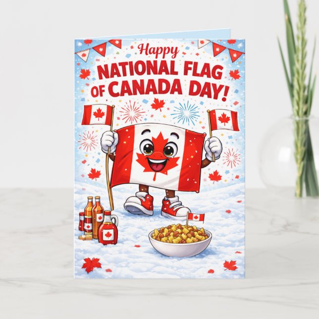 Personalized Canada Flag Day Greeting Card  Kort (Framsida)