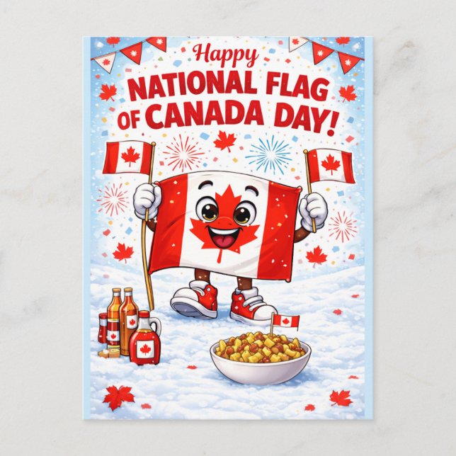Personalized Canada Flag Day Postcard Vykort (Framsida)