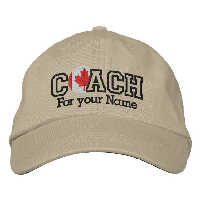 Personalized Canadian Coach with your name Broderad Keps (Framsida)