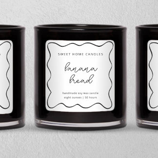 Personalized Candle Label, Fun & Whimsical Fyrkantigt Klistermärke