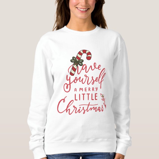 Personalized Candy Cane Script Christmas  T Shirt (Framsida)