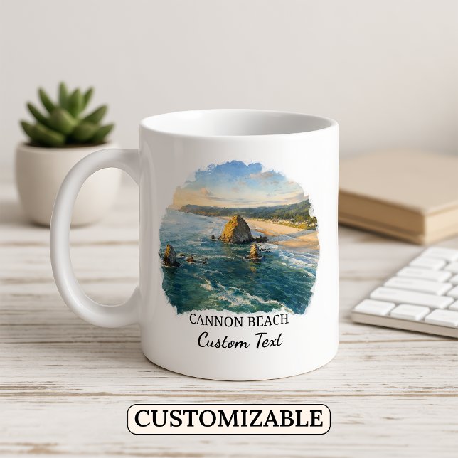 Personalized Cannon Beach Mug, Oregon Coast Kaffemugg (Skapare uppladdad)