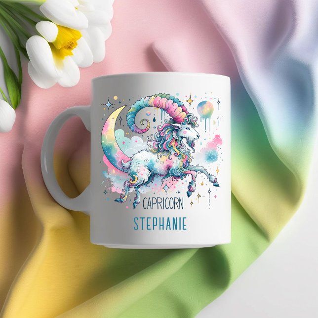 Personalized Capricorn Zodiac Goat Astrology Kaffemugg (Personalized Capricorn Zodiac Goat Astrology Coffee Mug)