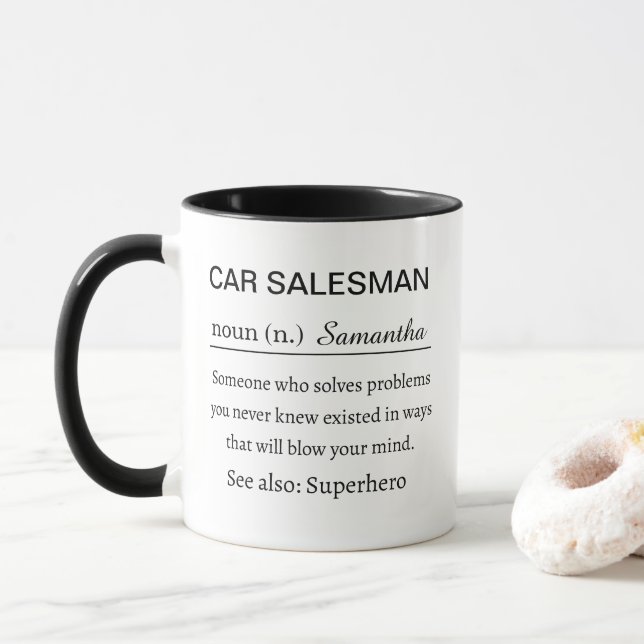 Personalized Car Salesman Definition Funny Gift Mugg (Med munk)