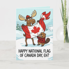 Personalized Card National Flag of Canada Day Helgkort