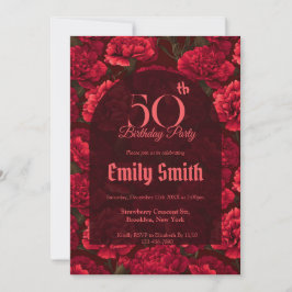 Personalized Carnation Themed Custom Birthday Inbjudningar