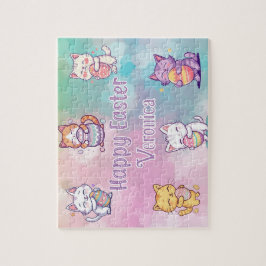 Personalized Cat Happy Easter Pussel