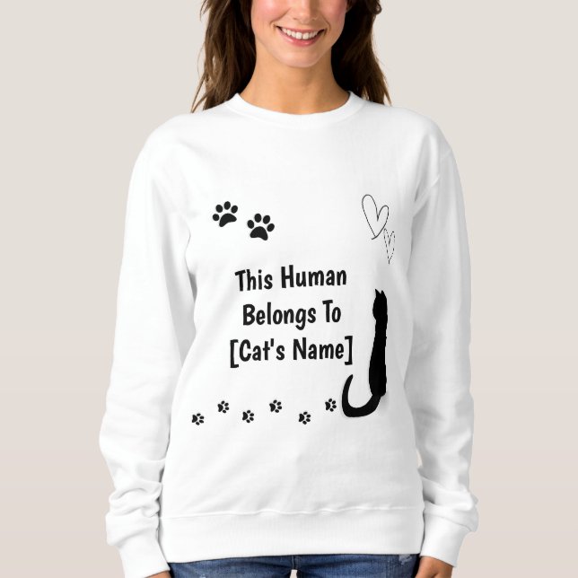 Personalized Cat Lover Sweatshirt T Shirt (Framsida)