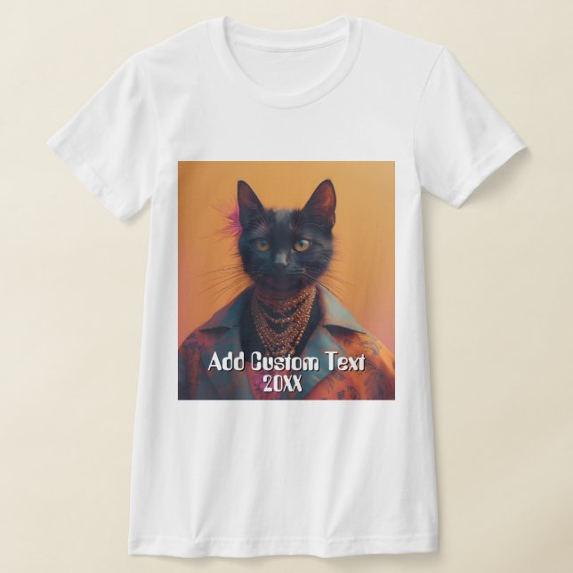 Personalized Cat Photo | Custom Pet  T Shirt (Laydown)