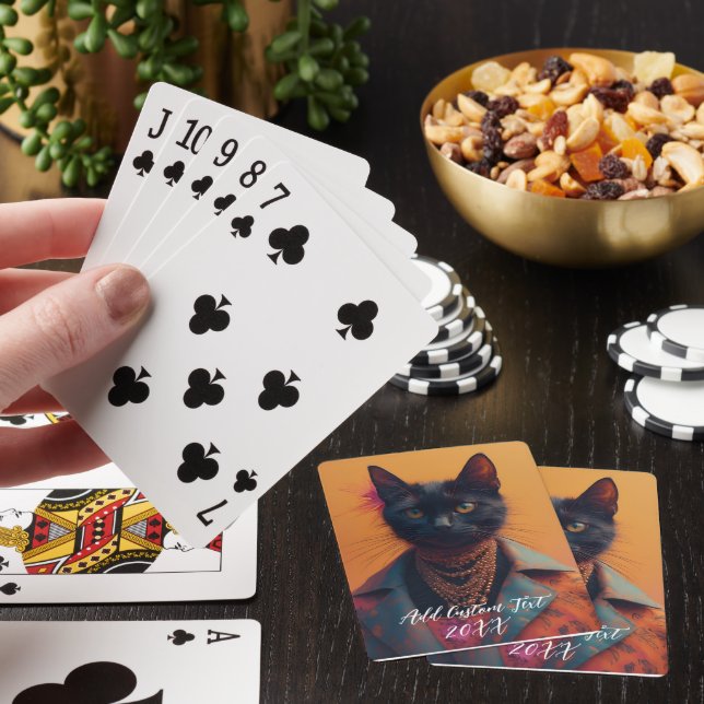 Personalized Cat Photo Playing Cards | Custom Pet  Casinokort (På plats)