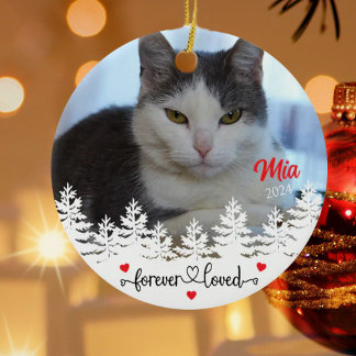 Personalized Cat´s Memorial Christmas Julgransprydnad Keramik