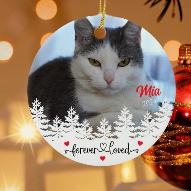 Personalized Cat´s Memorial Christmas  Julgransprydnad Keramik (Skapare uppladdad)