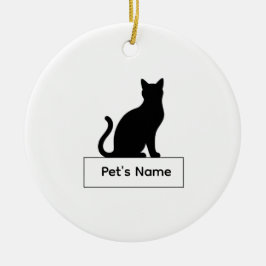 Personalized Cat Silhouette Christmas Pet Name Julgransprydnad Keramik