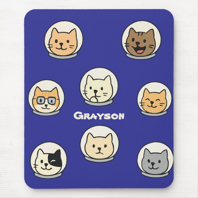 Personalized Catstronaut Mousepad With Name Musmatta (Framsidan)