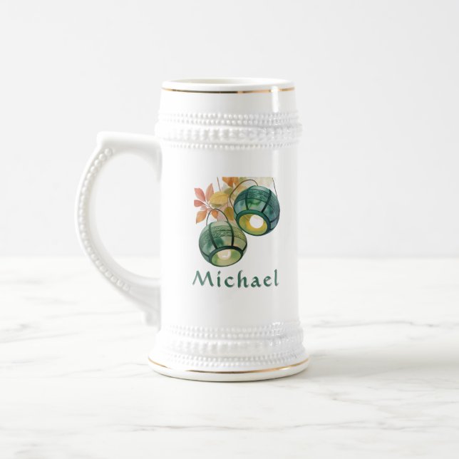 Personalized Celtic Lanterns Irish Beer Stein Sejdel (Vänster)