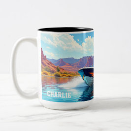 Personalized Ceramic Coffee Mug Fun Boat Theme Två-Tonad Mugg