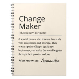 Personalized Change Maker Definition Anteckningsbok