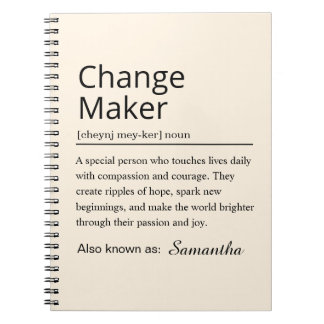 Personalized Change Maker Definition Anteckningsbok