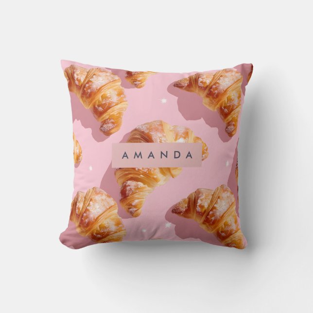 Personalized Charming Croissant Delight Kudde (Framsida)