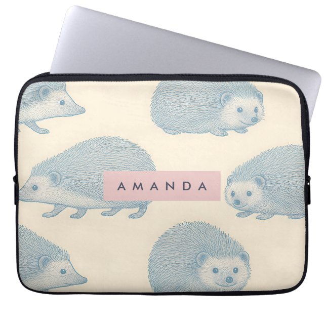 Personalized Charming Hedgehog Pattern Laptop Fodral (Framsidan)