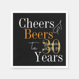 Personalized Cheers and Beers 30th Birthday Party Pappersservett