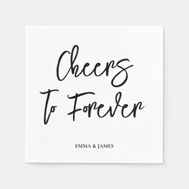 Personalized Cheers Wedding Rustic Hand lettering Pappersservett (Framsidan)
