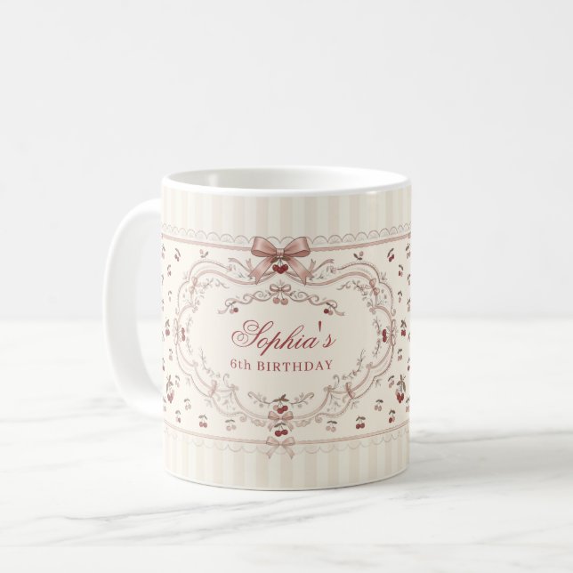 Personalized Cherry Bow Mug Kaffemugg (Framsida vänster)
